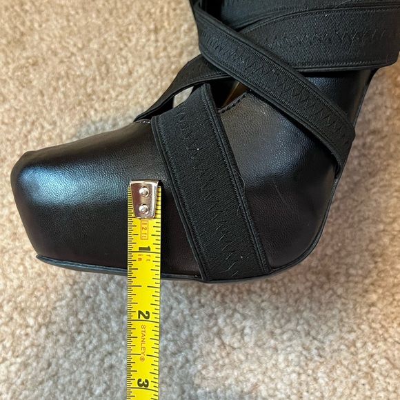 Black Bandage Strappy Collin Stewart platform 4 inch heels size 9.5 - Picture 6 of 6